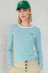 Penn&Ink N.Y - Limited Winter 2025 Longsleeve Stripe grey-melange green
