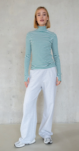 Penn&Ink N.Y - Limited Winter 2025 Longsleeve Stripe melange stripe grey melange -green