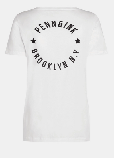Penn & Ink. N.Y. T-Shirt Print white - navy