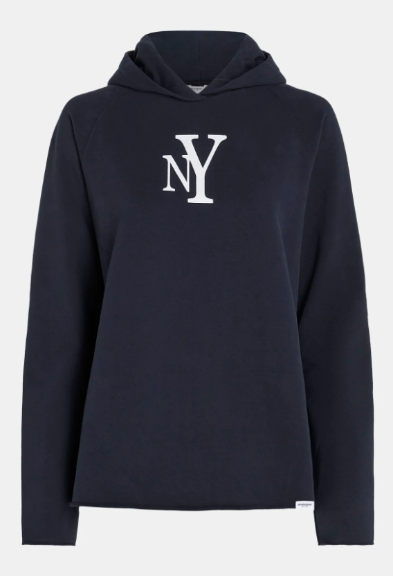 Penn&Ink N.Y - Hoodie print navy-white