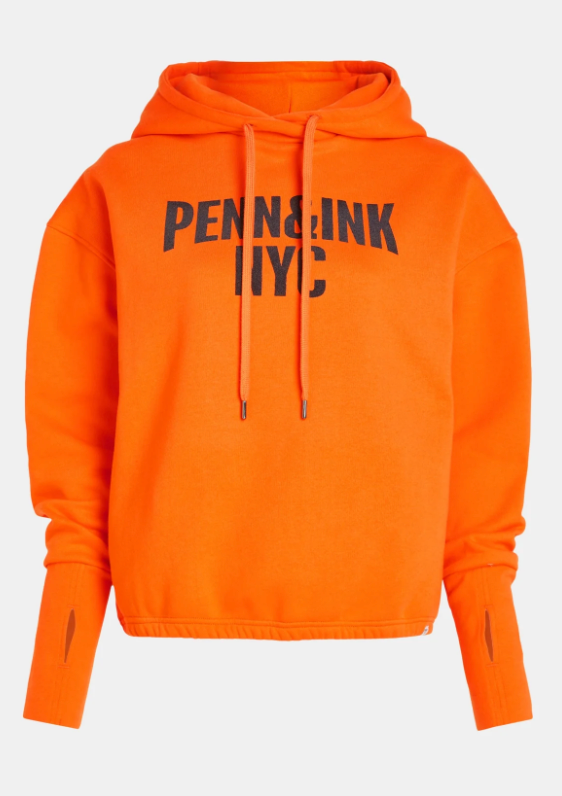 Penn&Ink N.Y - Hoodie print orange-blackish