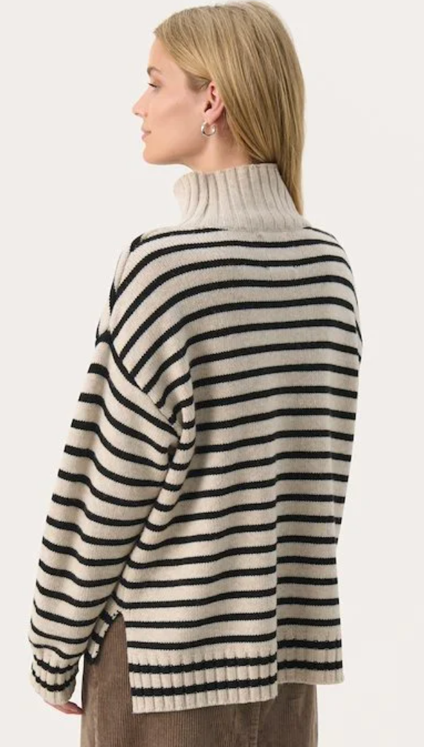 Part Two - Pullover French oak stripe / black stripe