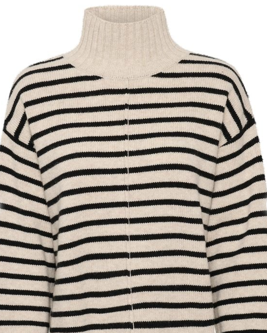 Part Two - Pullover French oak stripe / black stripe