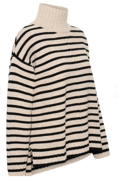 Part Two - Pullover French oak stripe / black stripe