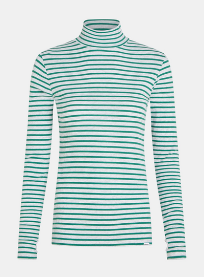 Penn&Ink N.Y - Limited Winter 2025 Longsleeve Stripe melange stripe grey melange -green