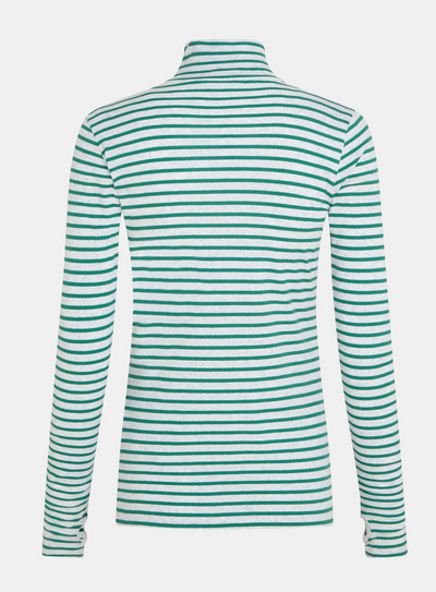Penn&Ink N.Y - Limited Winter 2025 Longsleeve Stripe melange stripe grey melange -green