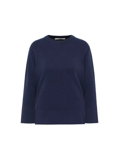 Lanius - PULLOVER IN PUNTO MILANO (GOTS) aus Bio-Baumwolle - Night Blue