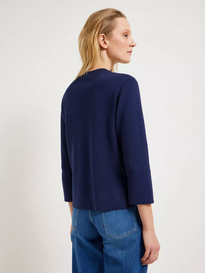 Lanius - PULLOVER IN PUNTO MILANO (GOTS) aus Bio-Baumwolle - Night Blue