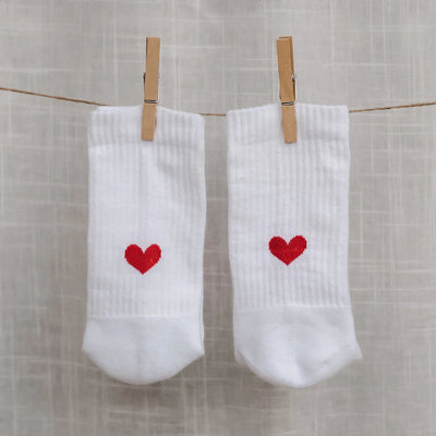 Eulenschnitt - Socken Herz Rot