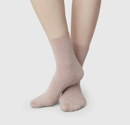 Swedish Stockings - Stella Shimmery Socks - Dusty Rose