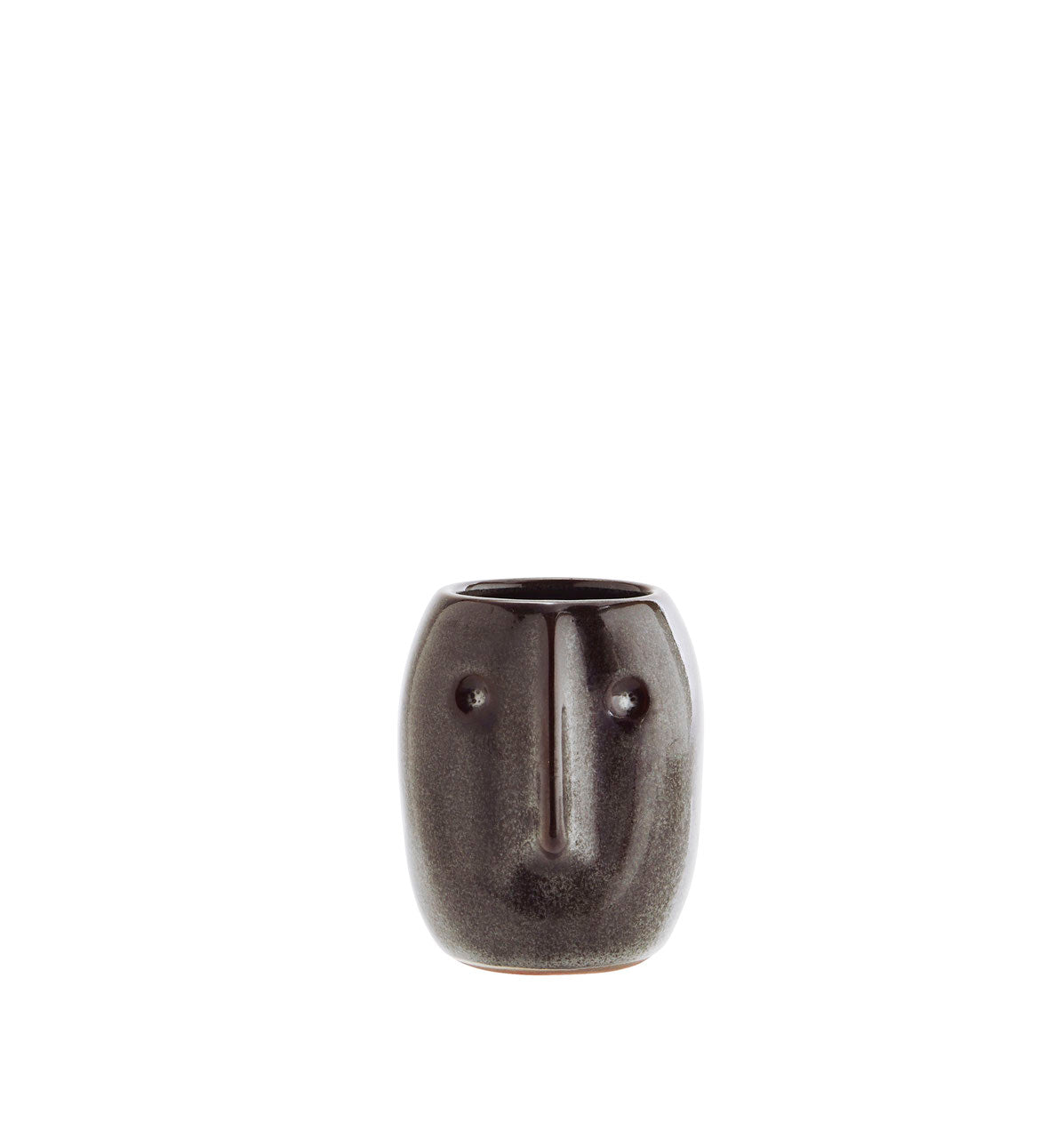 Madam Stoltz - kleine Vase mit Gesicht HY15321-10-B - Dark Petroleum