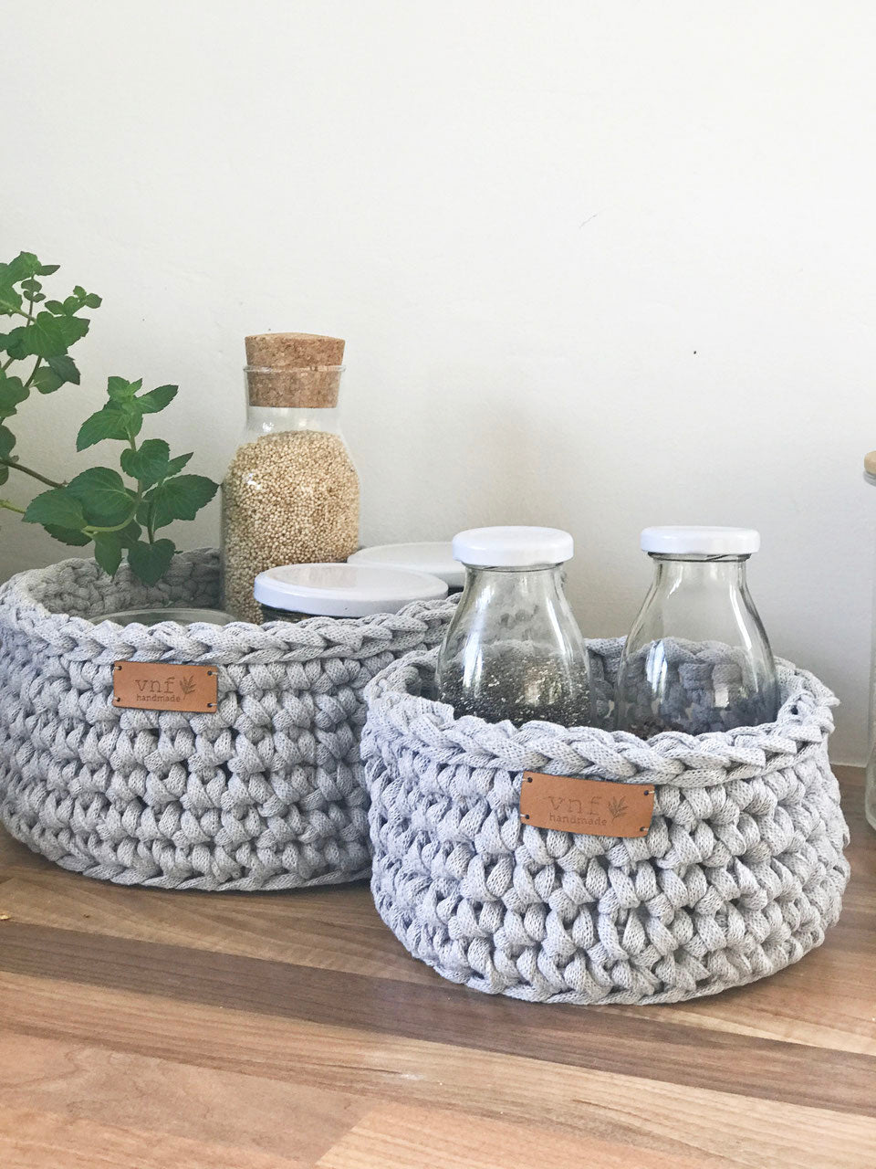 vnf handmade - Korb Recycling in drei Größen - Natur