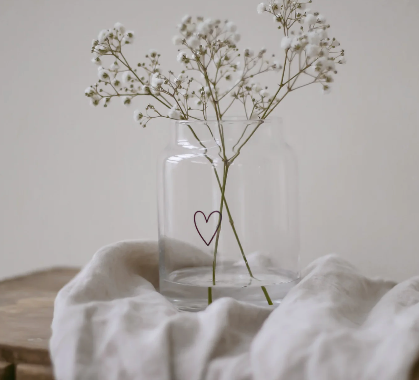Eulenschnitt - Vase aus Glas groß - Herz